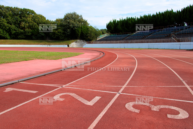 陸上競技場のトラック 写真素材 ストックフォト Nnp Photo Library