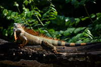 樹上のグリーンイグアナ